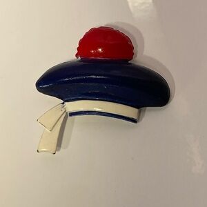 Vintage French Marianne Phrygian Cap Brooch PIKA Tricolor Patriotic Pin